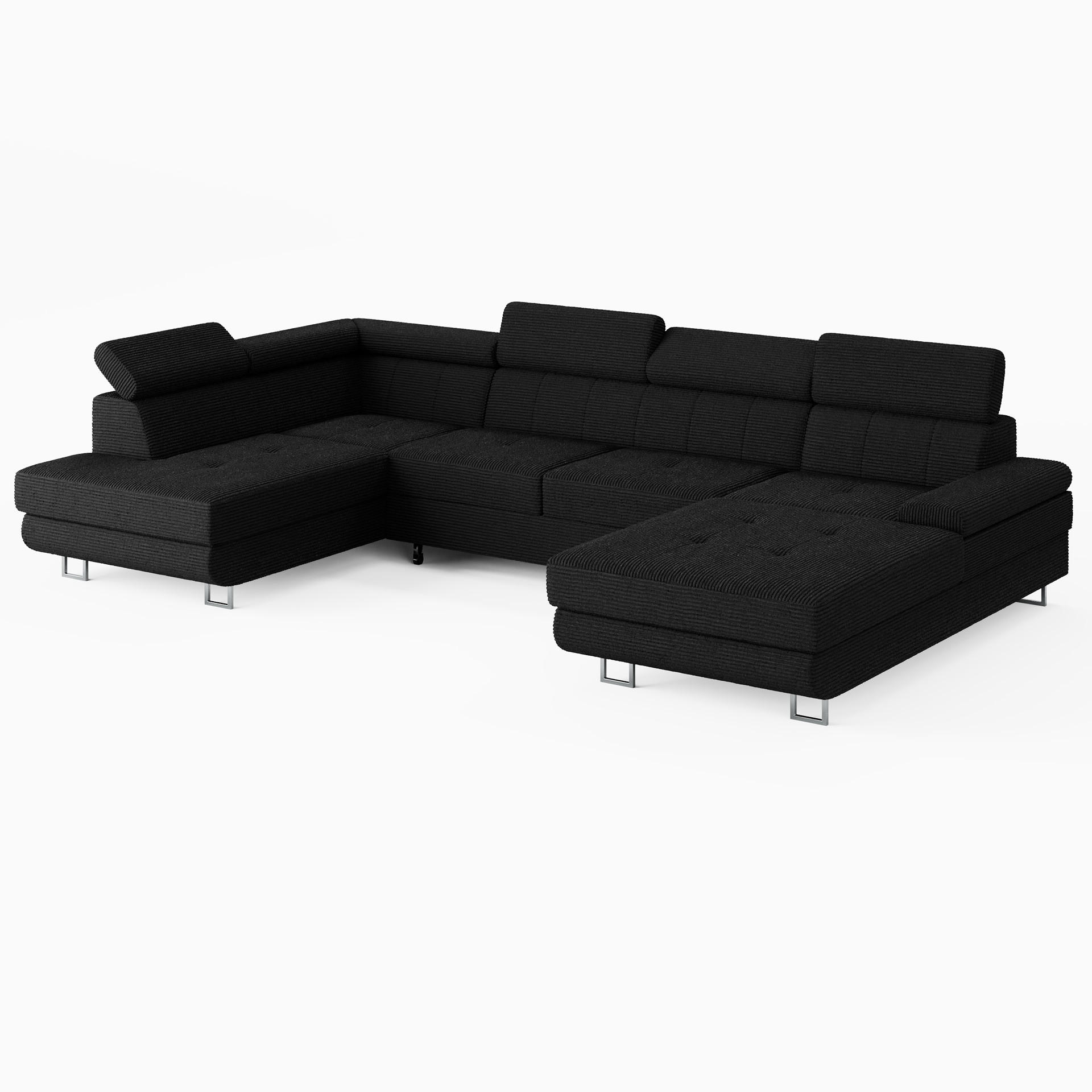 Barchello Wohnlandschaft Schwarz 335x90x190 cm