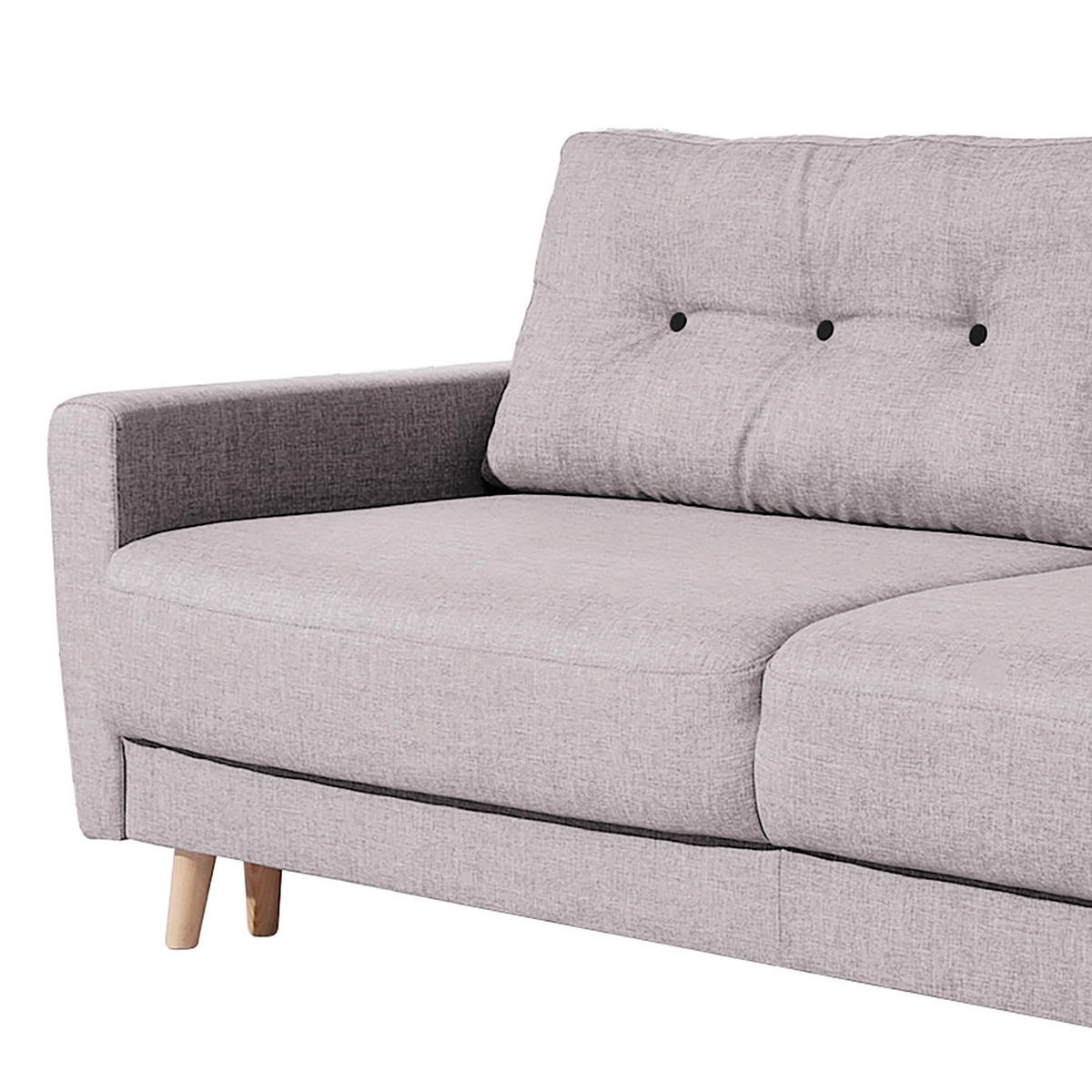 3-SITZER SOFA - Hellbraun/Hellrosa, Textil (220/90/90cm) - home24