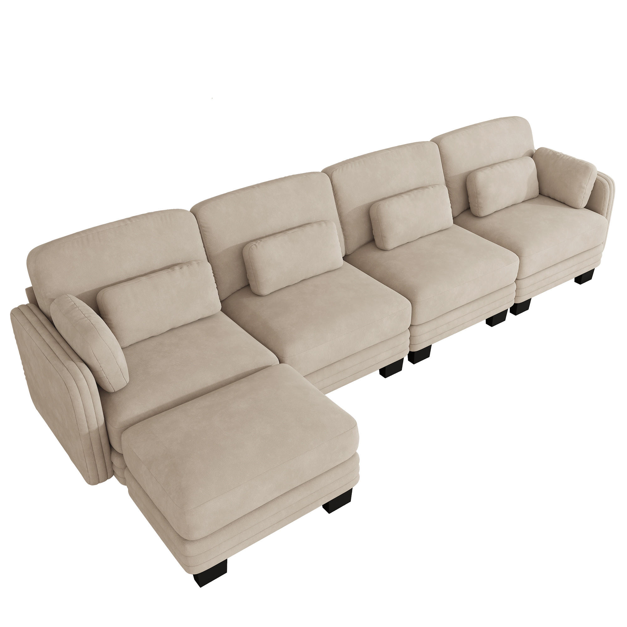 ComfortXL Ecksofa Hellbraun 330x143 cm