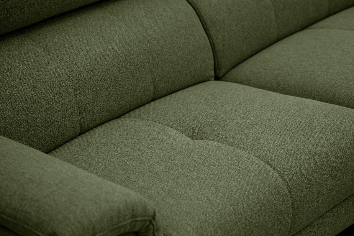RELAXSOFA MATERA 3-Sitzer mit 2 Relaxfunktionen, olivgrün - Schwarz/Olivgrün, Holzwerkstoff/Textil (212/82/103cm) - Courtois Laville