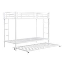 ETAGENBETT 90x200cm mit Ausziehbett in Weiß - Weiß, Metall (90/200cm) - KOMHTOM
