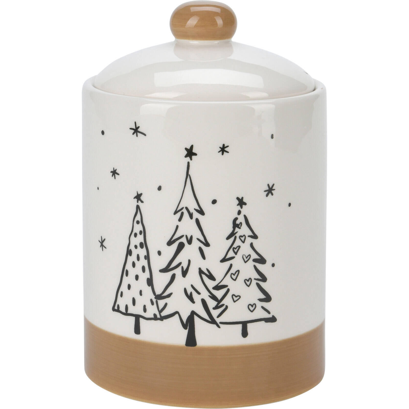 KERAMIKDOSE Tannenbaum 12,5/18 cm - Weiß, Keramik (12.5/18/12.5cm) - Home Styling Collection