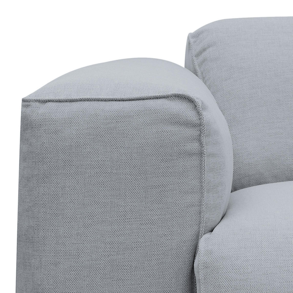3-SITZER ECKSOFA mit Recamiere - Hellgrau/Schwarz, Kunststoff/Textil (295/231cm) - home24