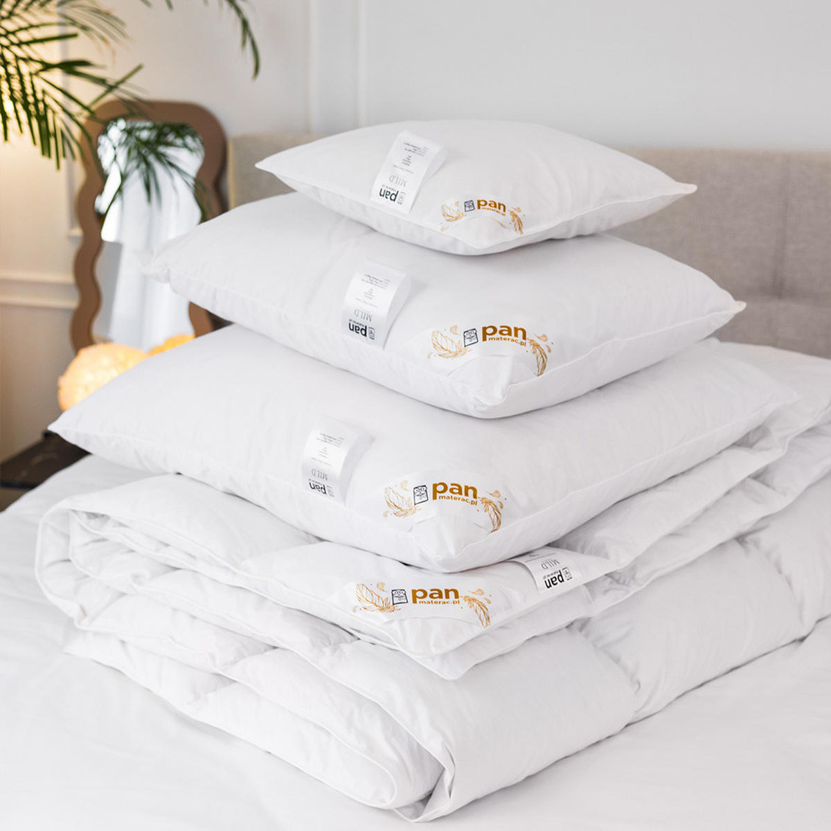 DAUNENKISSEN Mild - Weiß, Textil (70/80cm) - Mr Mattress