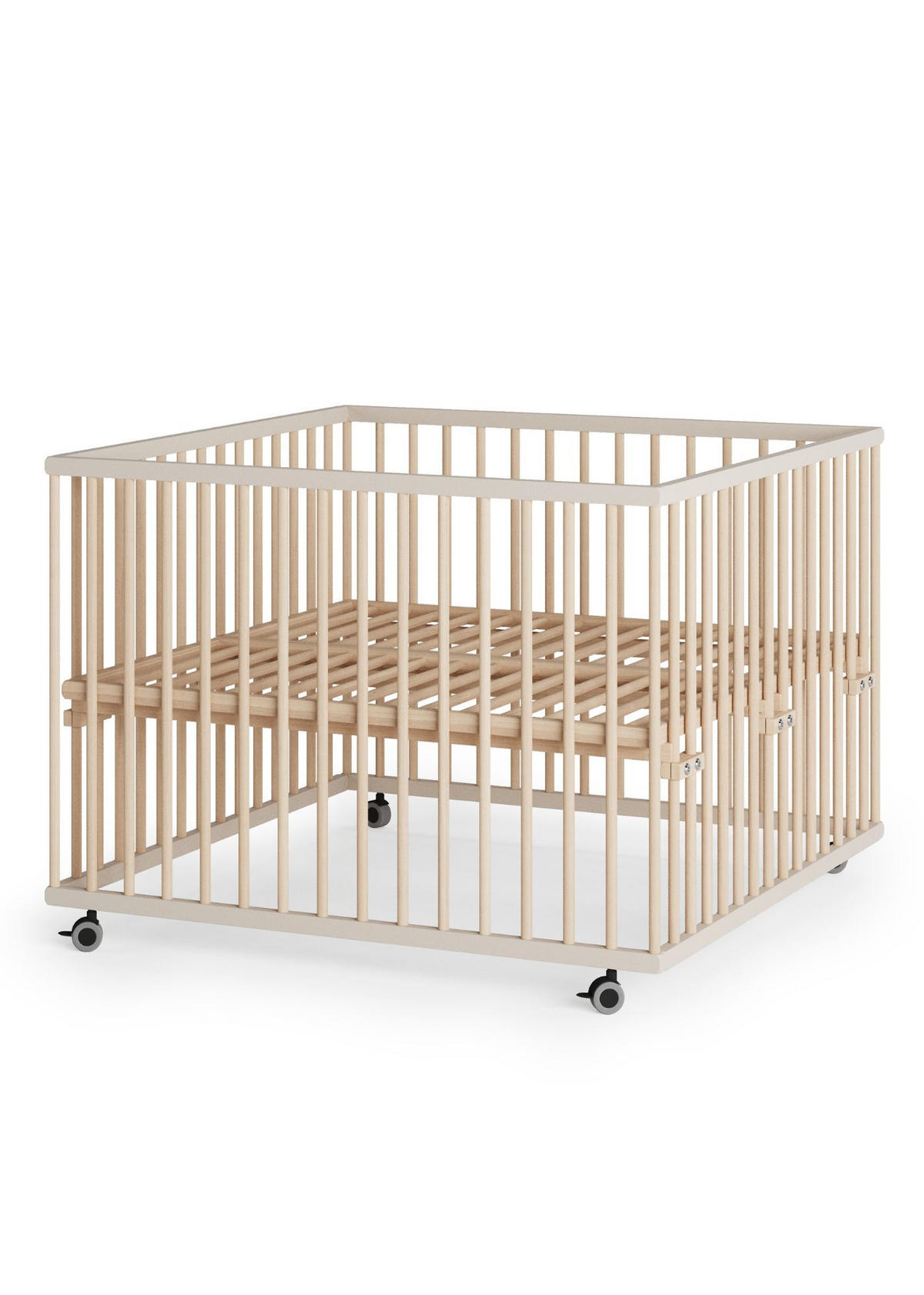 LAUFGITTER 100x100 cm mit Lattenrost - sahara dust/natur - Premium Kollektion - Sandfarben/Naturfarben, Holz (100/74/100cm) - Sämann – make a difference.
