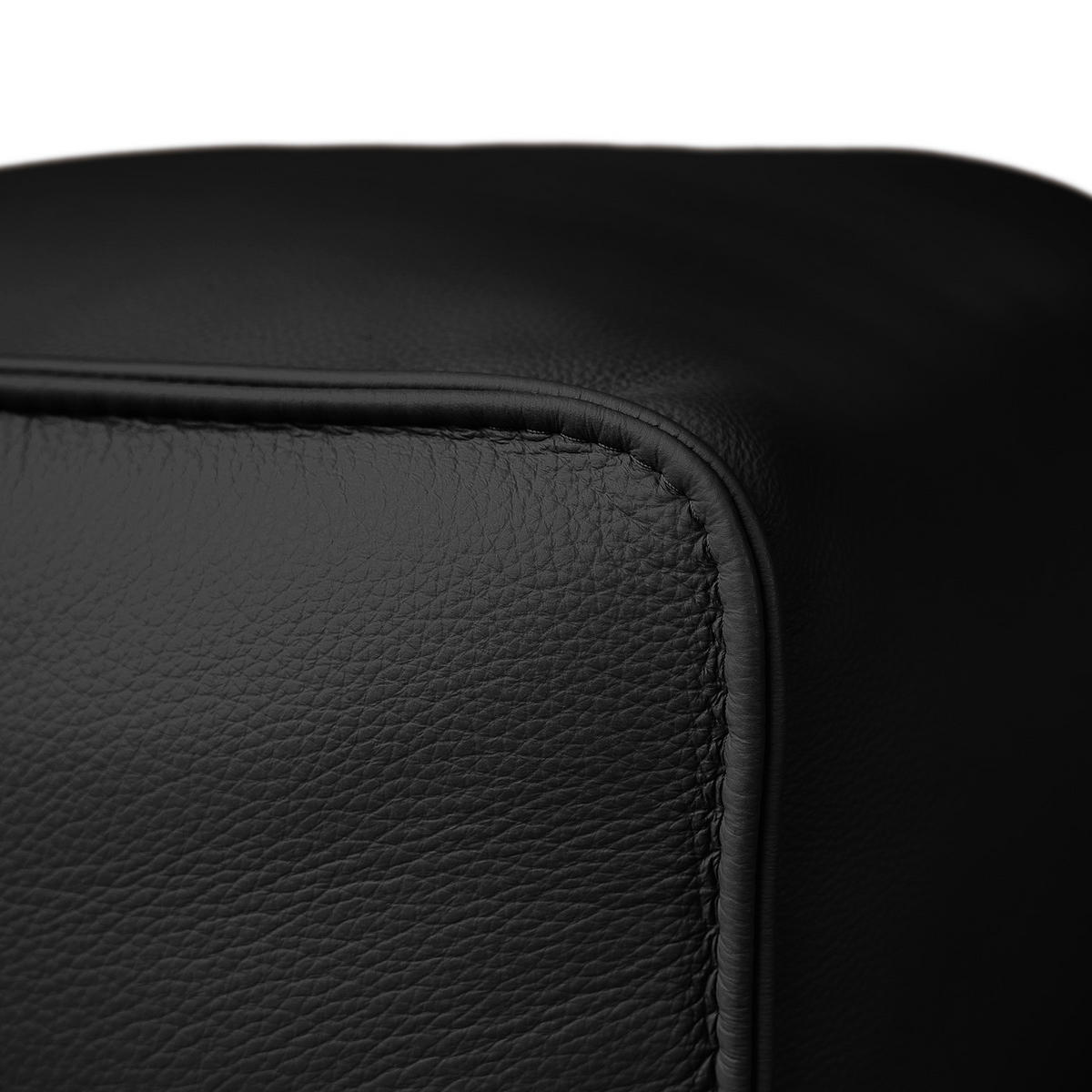 ECKSOFA mit XL-Longchair - Schwarz, Leder/Kunststoff (260/171cm) - home24