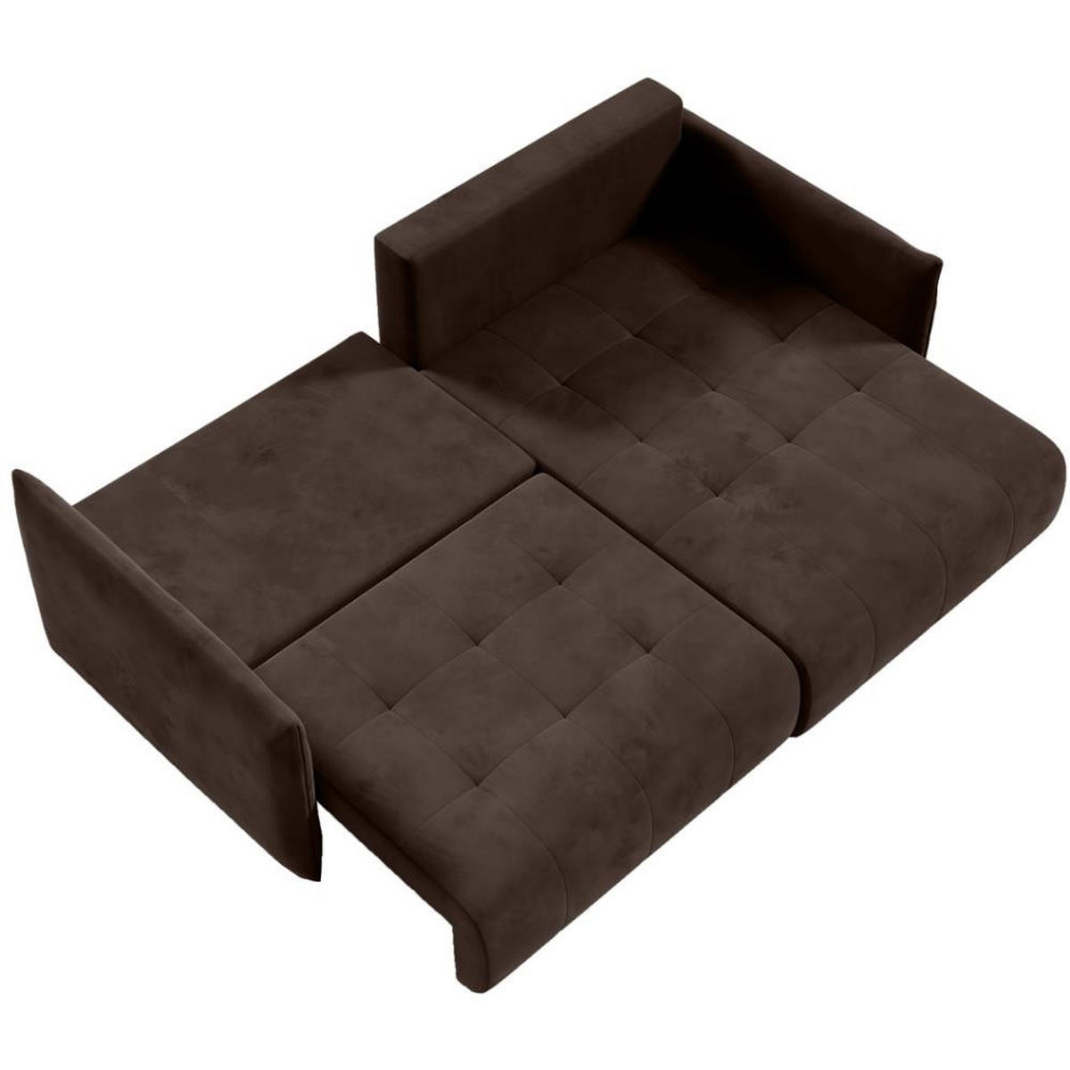 ECKSCHLAFSOFA Henry Mini braun rechts - Schwarz/Braun, Kunststoff/Textil (221/153cm) - Beautysofa