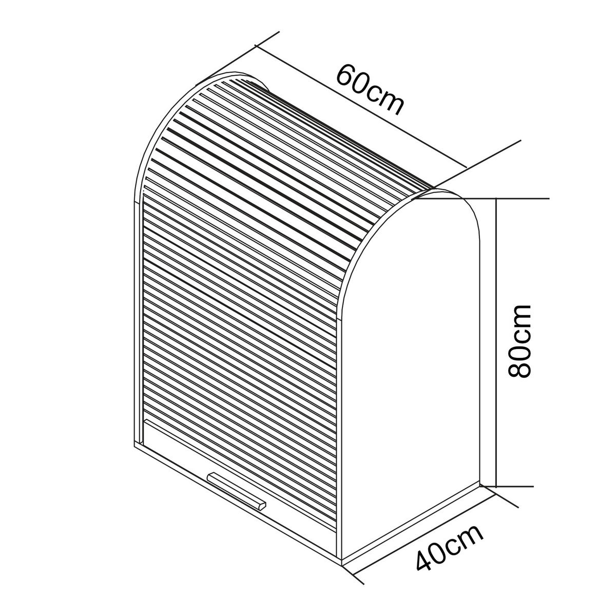 SKŘÍŇ S ROLETOU Kavlinge - šedá/přírodní, dřevo/kompozitní dřevo (60/80/40cm) - [en.casa]