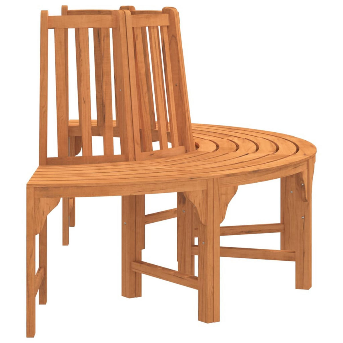 BAUMBANK Halbrund Ø208 Cm Massivholz Eukalyptus - Braun, Holz (208/92/104cm) - vidaXL
