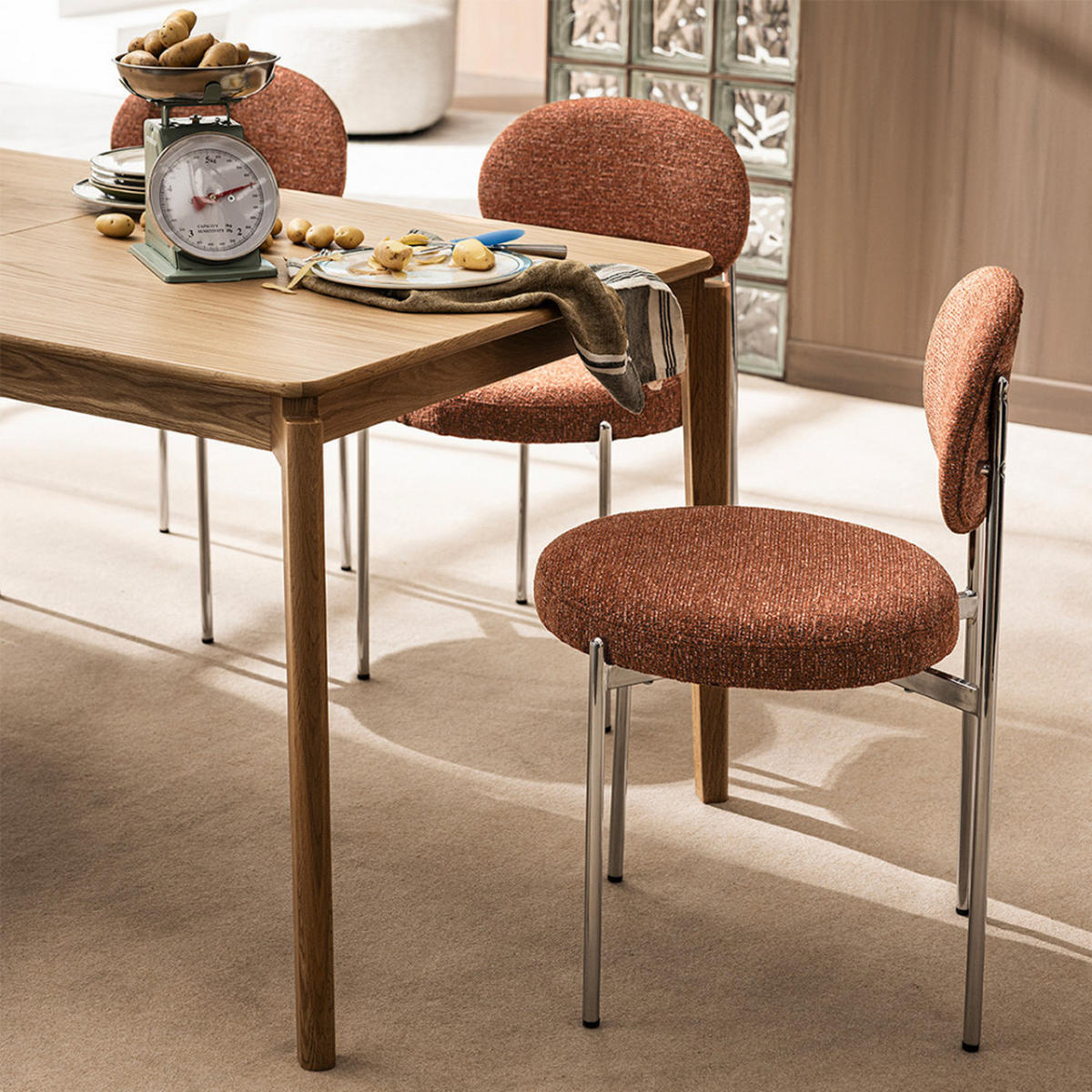 DESIGN-STUHL - Rost - 2er-Set - Rostfarben, Textil (49/83/54cm) - Drawer