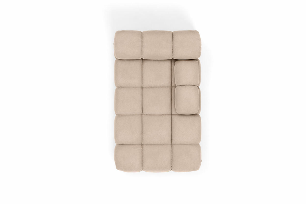 CHAISELONGUE Modular, Veloursstoff Salvador, Beige, Rechts, Selia - Beige/Creme, Holz (95/70/160cm) - Kaiser Möbel