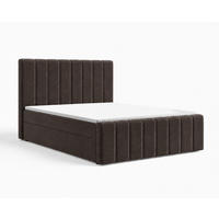 BOXBETT 01 BIS 160 x 200 cm - Vibe - Modernes Polsterbett mit Bettkasten inkl. PU-Schaum-Topper und Federmechanismus - Braun, Holz (160/200cm) - ROYAL24_MARKT