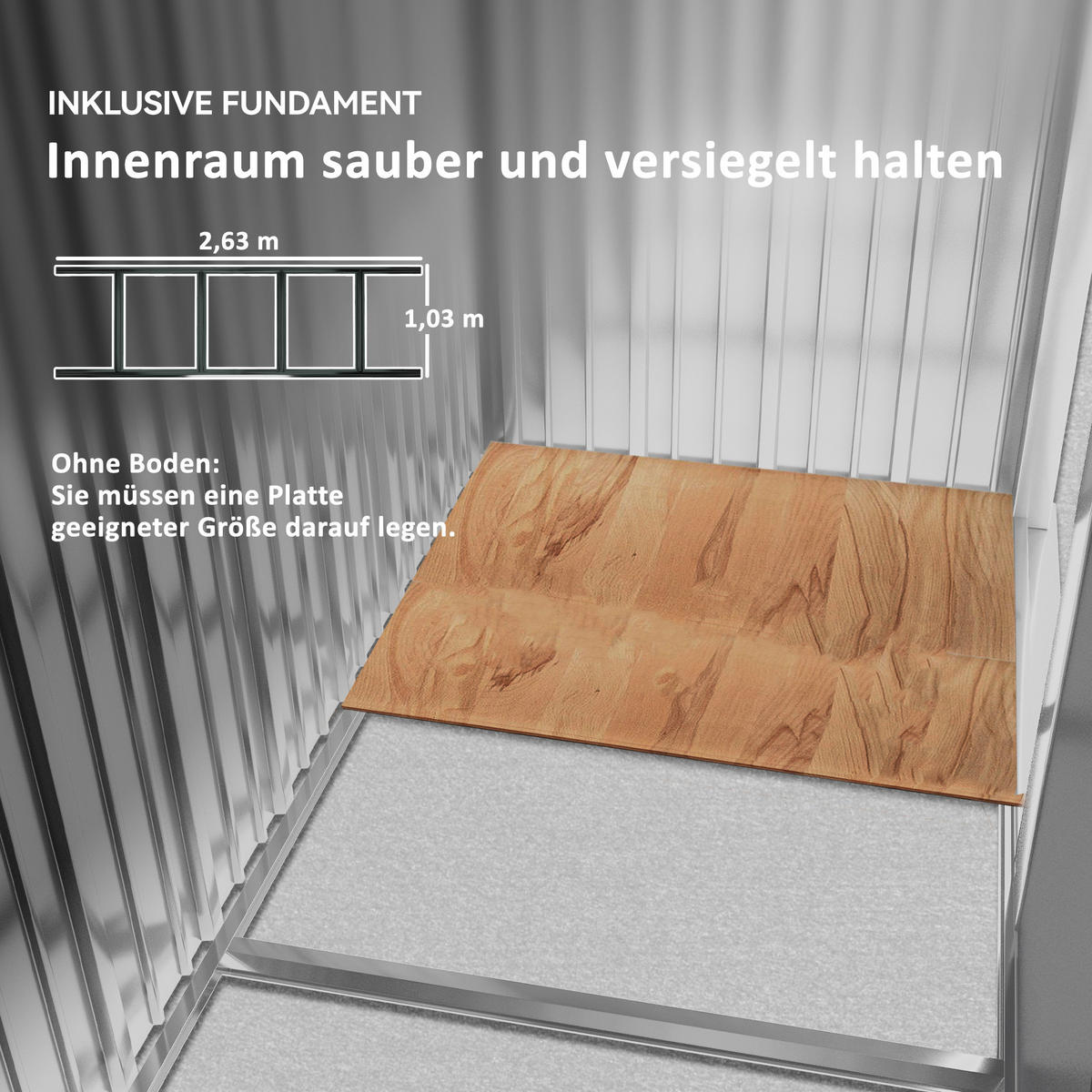 GERÄTEHAUS, Geräteschuppen, Gartenhaus, Schuppen, wetterfest, Stahl, Kohlegrau - Grau, Metall (195/192/277cm) - Outsunny