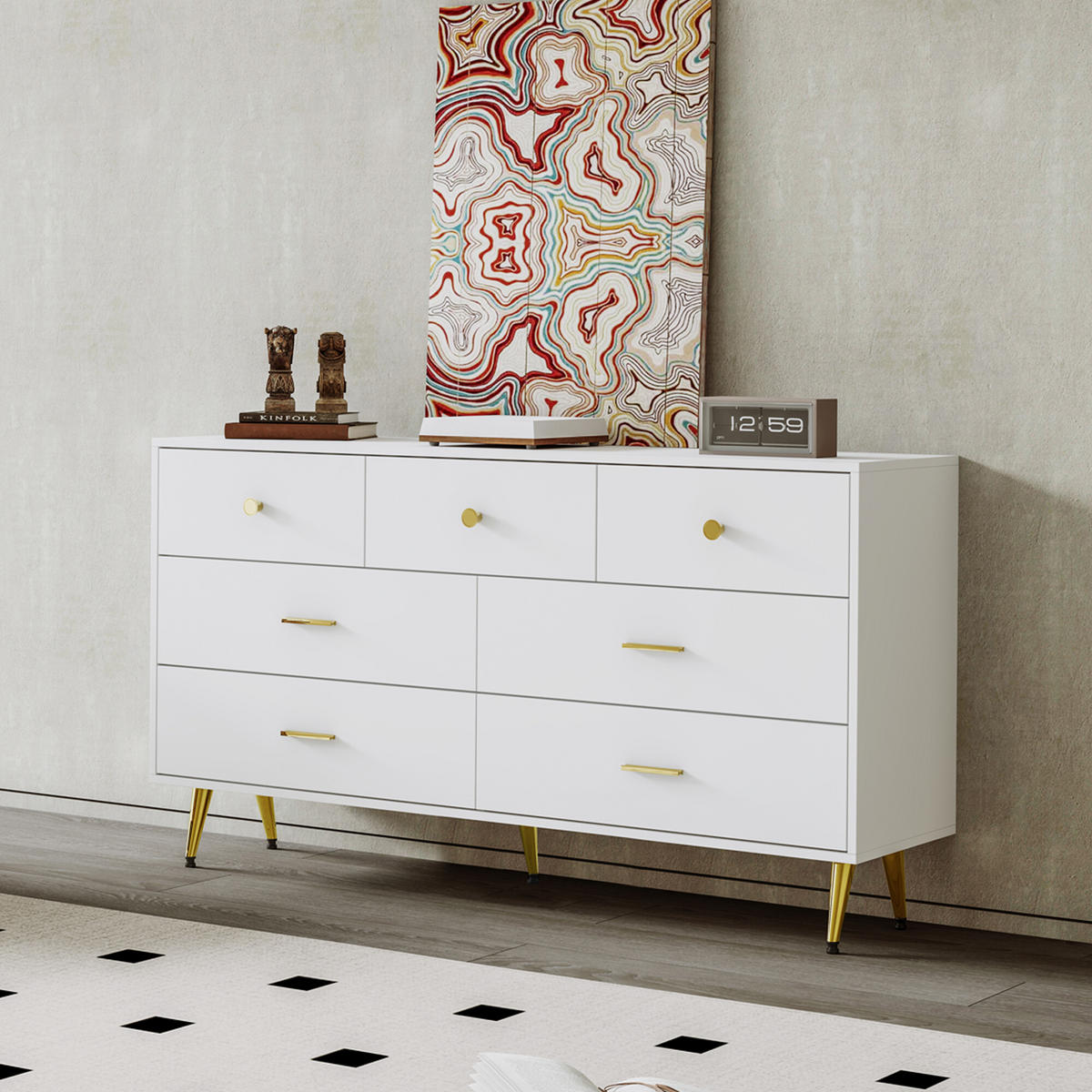 SIDEBOARD Weiß 140/35/76 cm - Weiß, Holzwerkstoff (35/76/140cm) - Urban Meuble