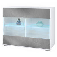 KOMMODE Bari Scratchy Metal - Silberfarben, Holzwerkstoff (92.5/75.5/35cm) - Vladon