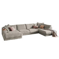 WOHNLANDSCHAFT MADELINE Granit Cord - Greige/Schwarz, Kunststoff/Textil (425/86/224cm) - KAWOLA