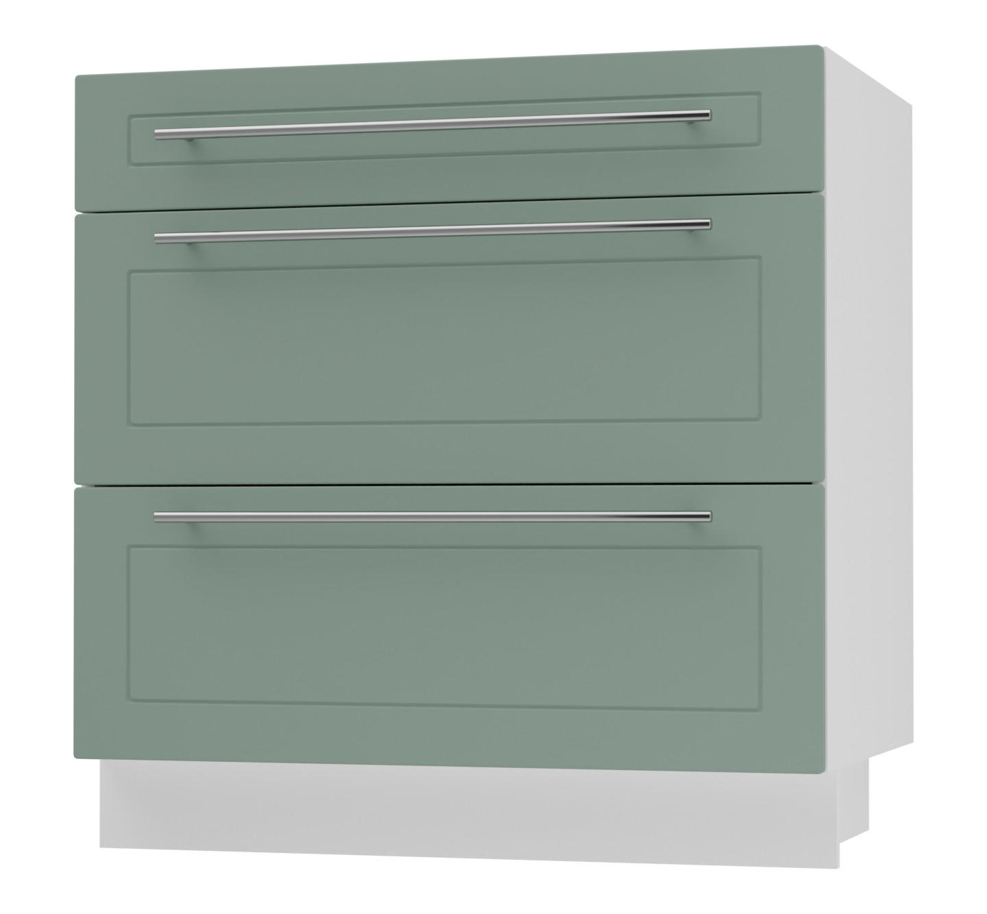 Feldmann-Wohnen Schubladenunterschrank Mintgrün, Weiß 80x82x50 cm