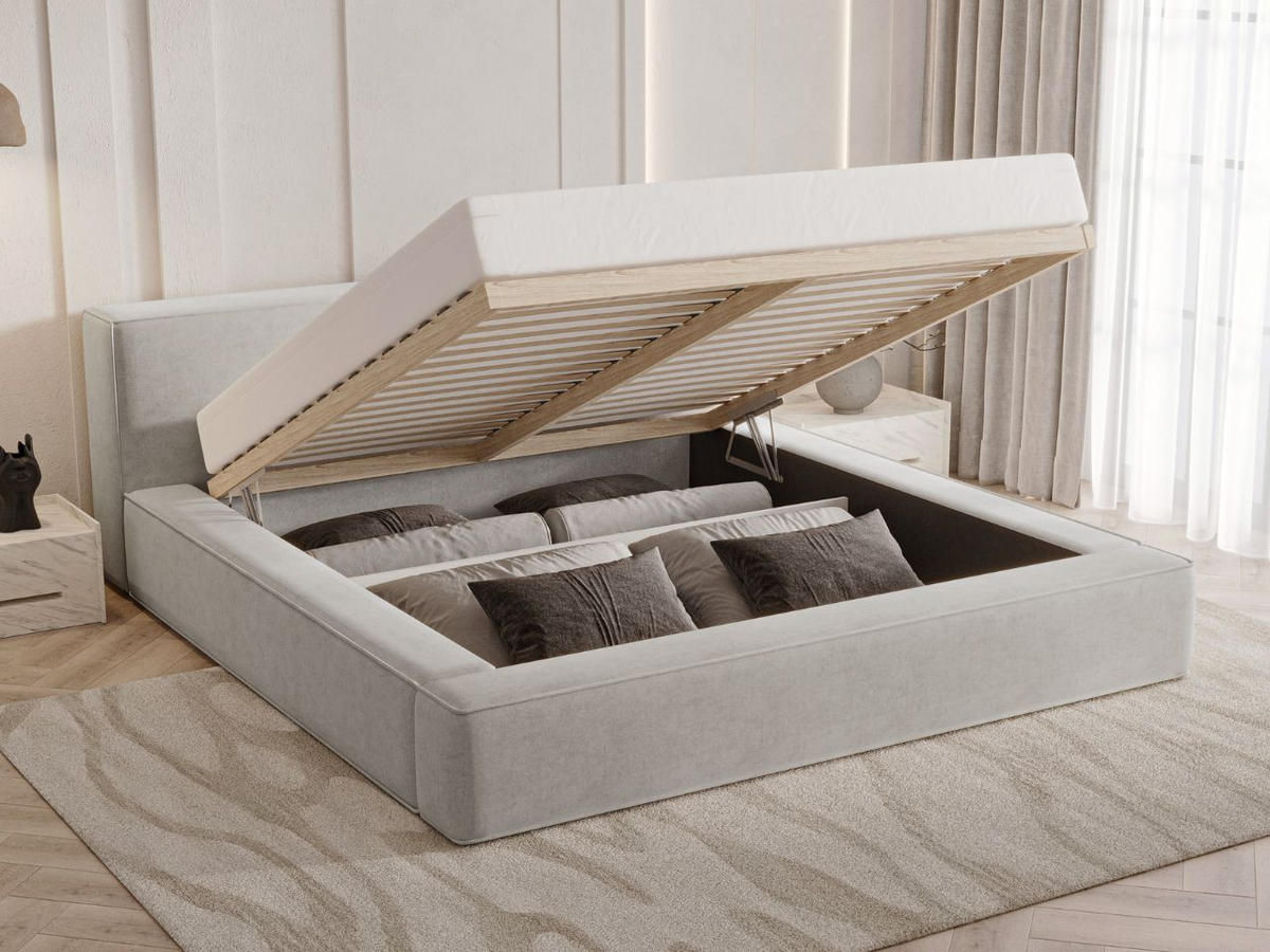 POLSTERBETT Mali 160x200 Grau - Grau, Textil (160/200cm) - Graingold