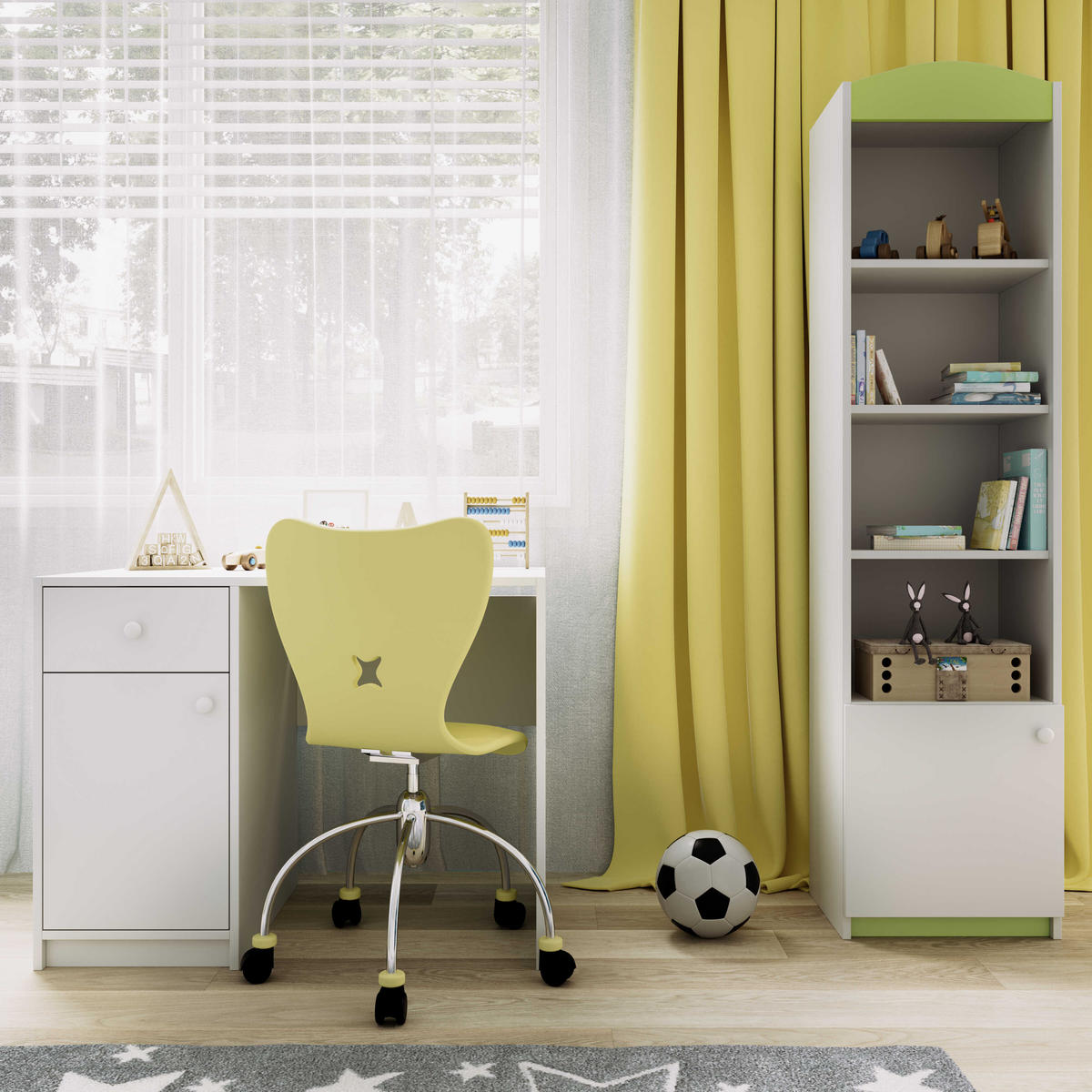 KINDERREGAL I Babydreams 46\180\36 - Grün, Holzwerkstoff (46/180/36cm) - Kocot Kids