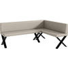ECKBANK ERIC_X - Beige, Leder (142/196cm) - Meblini