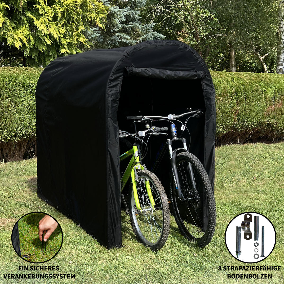 FAHRRADZELT - Schwarz, Textil (93/1/188cm) - Monstershop