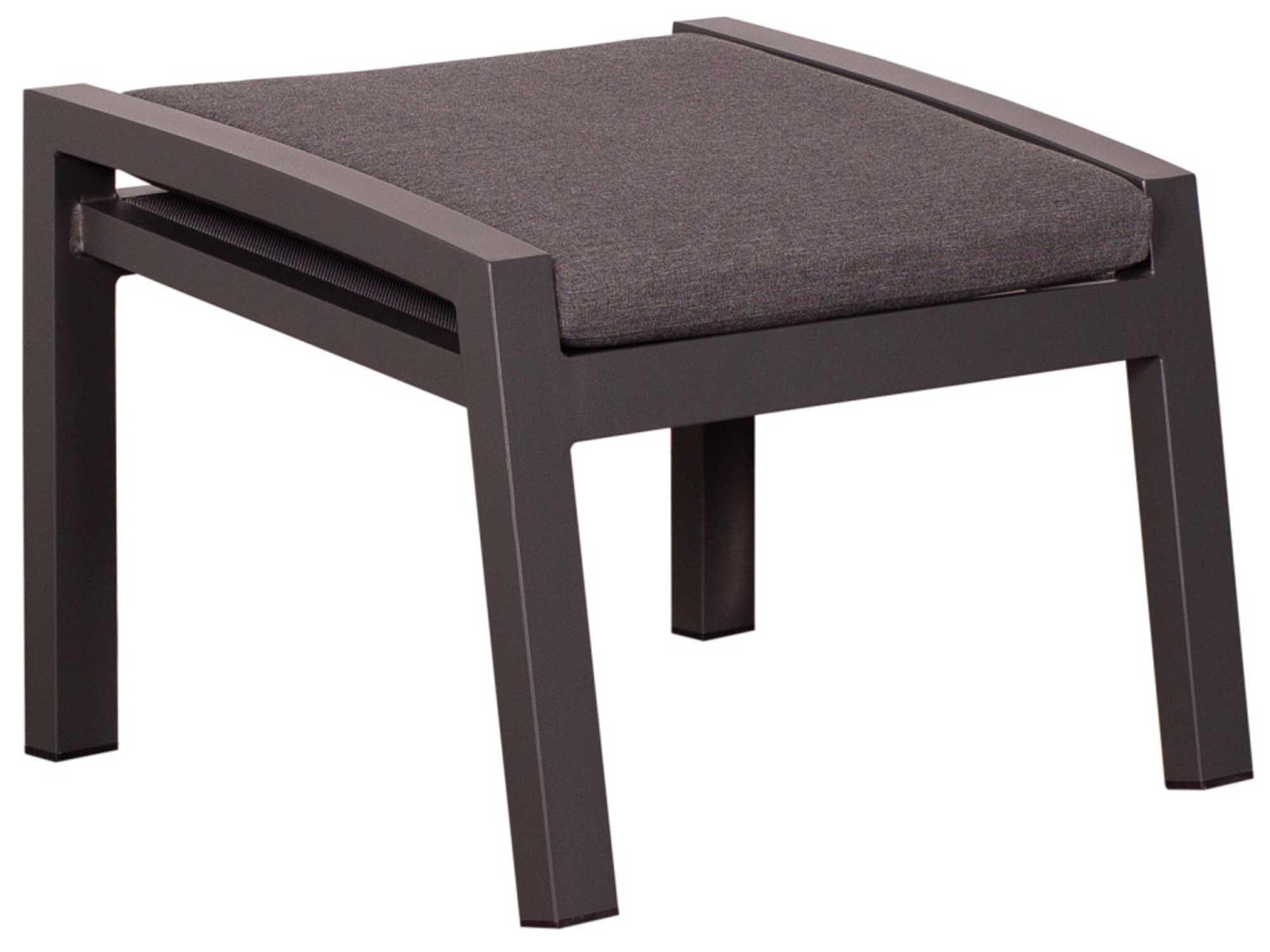 HOCKER Sevilla Alu/Textilene inkl. Kissen anthrazit - Grau, Metall (60/43/47cm) - Mr. Deko