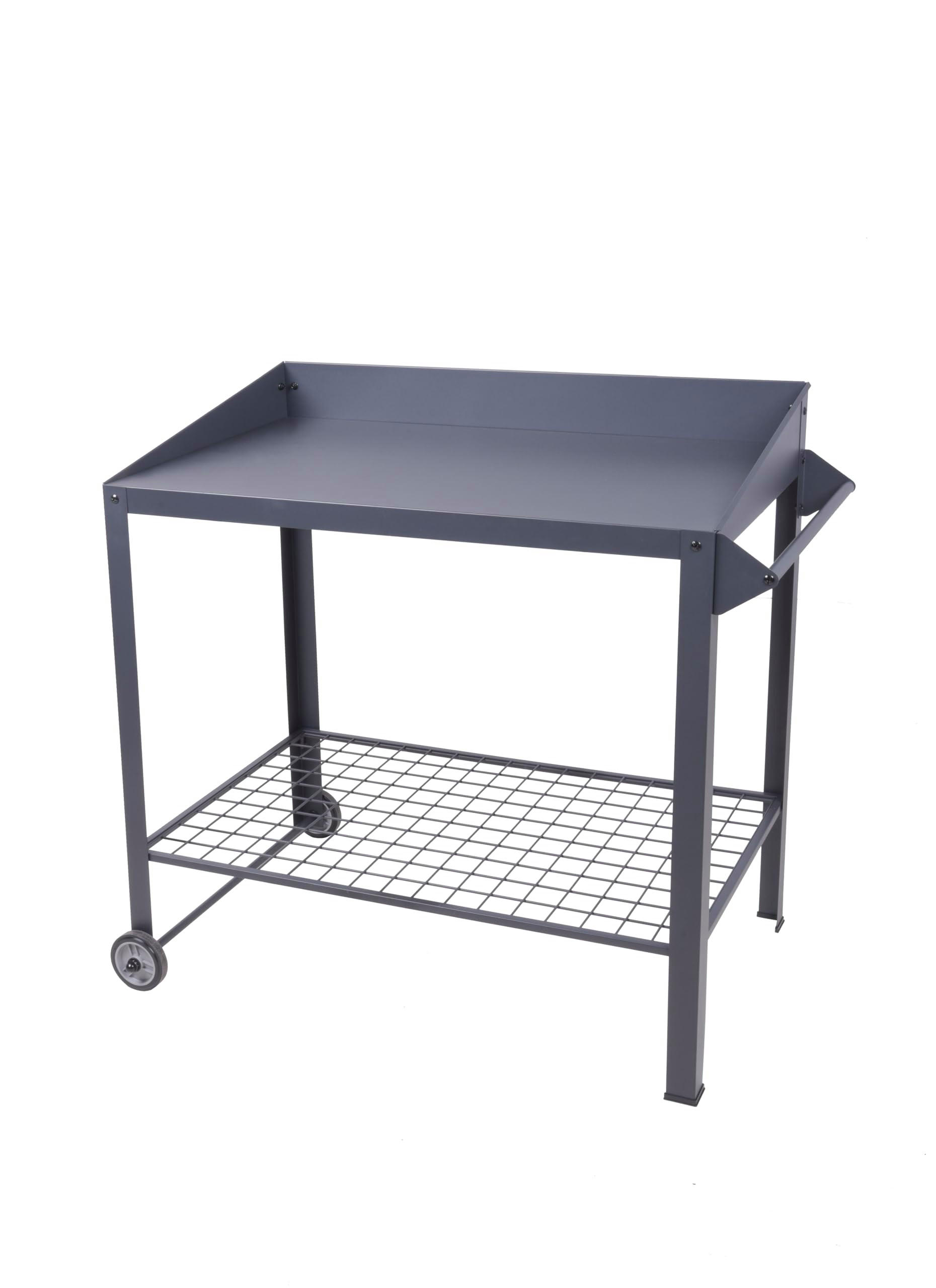 PFLANZTISCH Turku Mobil Anthrazit Stahl Gärtnertisch - Anthrazit, Metall (90/55/90cm) - DELUKE