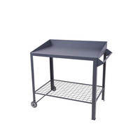 PFLANZTISCH Turku Mobil Anthrazit Stahl Gärtnertisch - Anthrazit, Metall (90/55/90cm) - DELUKE