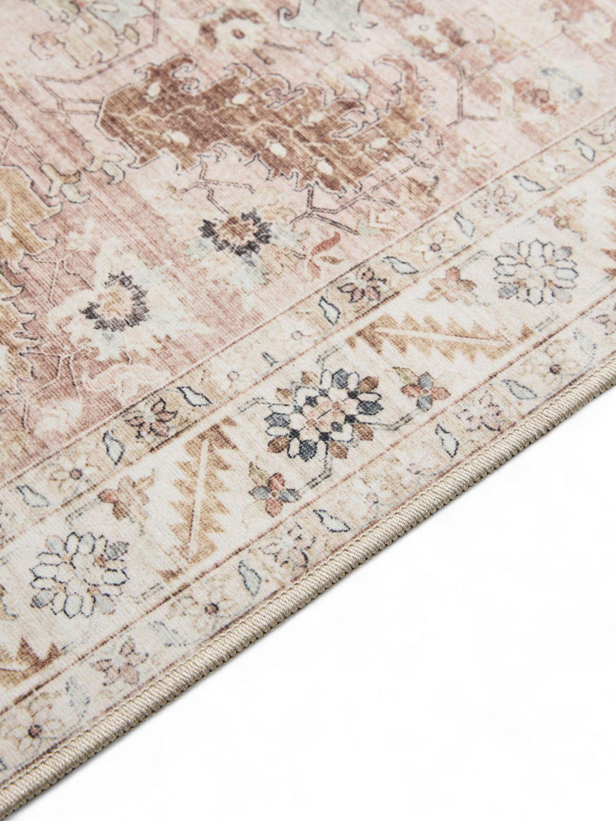 VINTAGE-TEPPICH George waschbar 60x120 cm - Rosa, Kunststoff (60/120cm) - benuta