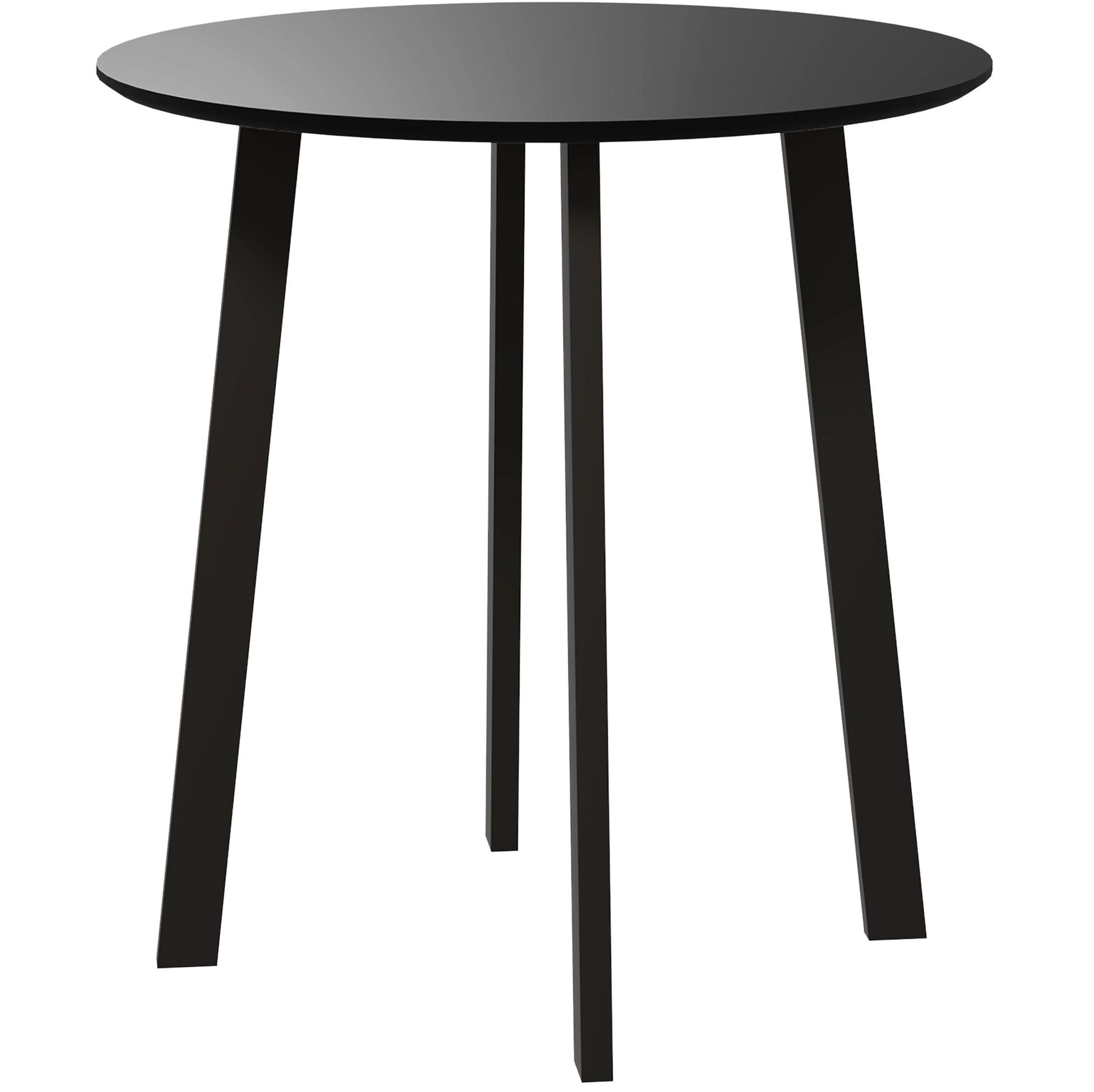ESSTISCH aus MDF 72x72x75 cm Schwarz, rund mit Hochglanzoberfläche und Metallbeinen - Schwarz, Holzwerkstoff (72/72/75cm) - Modfu
