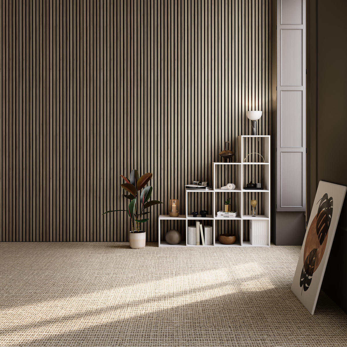 AKUSTIKPANEELE 2er Set Sonic Wall,je 60 x 120 x 2,1 cm, Größe flexibel anpassbar,Eiche dunkel - Wildeiche, Holz (60/120/120cm) - tectake