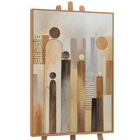 GEMÄLDE Stadt der Figuren Schattenfugenrahmen Eichefarben 120x80 cm - Eichefarben, Holz (120/80cm) - YS-art gallery