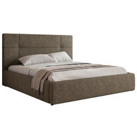ČALOUNĚNÁ POSTEL CALERIO CLASSIC 180/200 - Šedá Strukturovaná látka - bez matrace - šedá/černá, textil/plast (180/200cm) - MKS