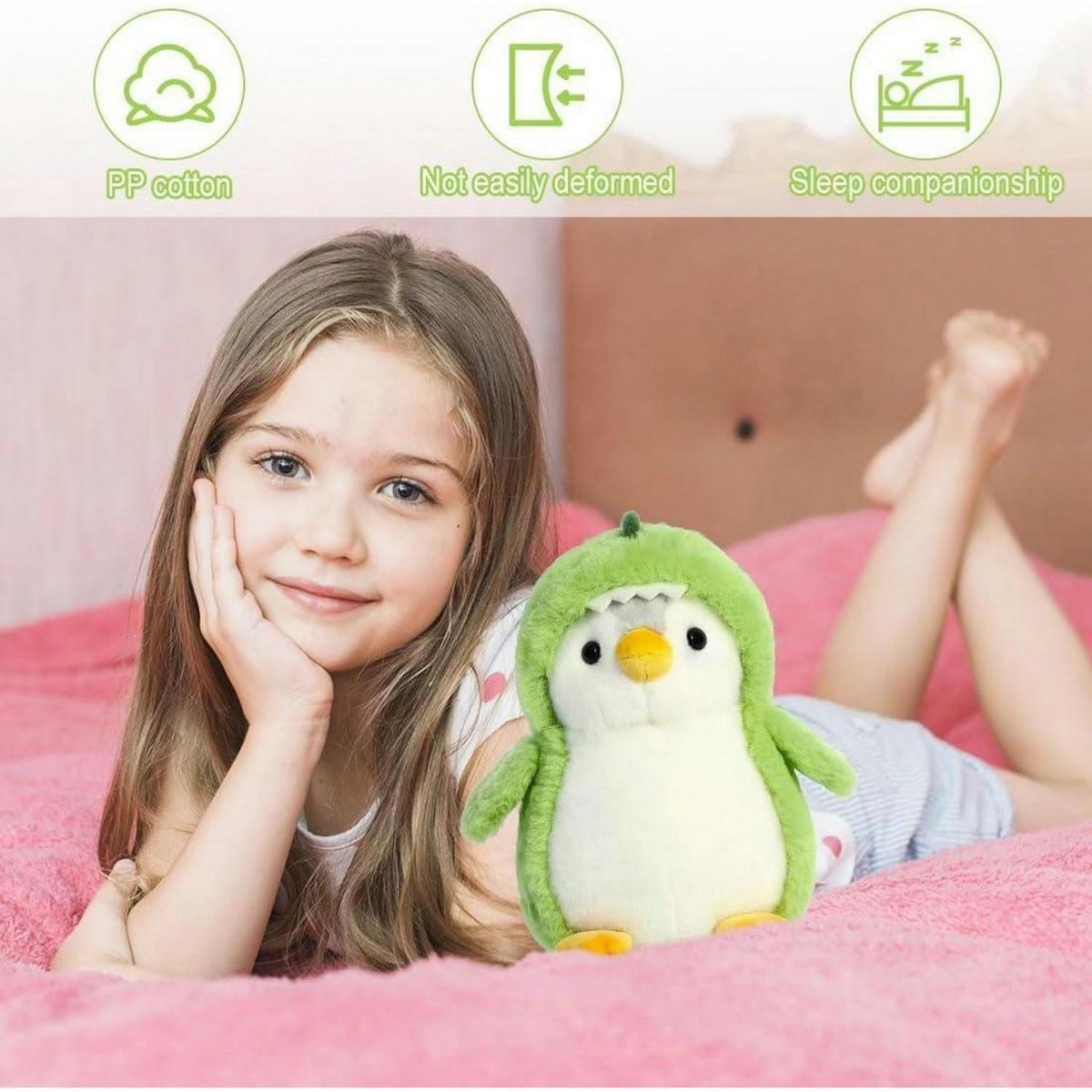 KUSCHELTIER Pinguin 20 cm - Grün, Textil (15/20cm)