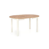 ESSTISCH rund Eiche Gold - Weiß ausziehbar - Eichefarben/Weiß, Holzwerkstoff (102/102/76cm) - designimpex