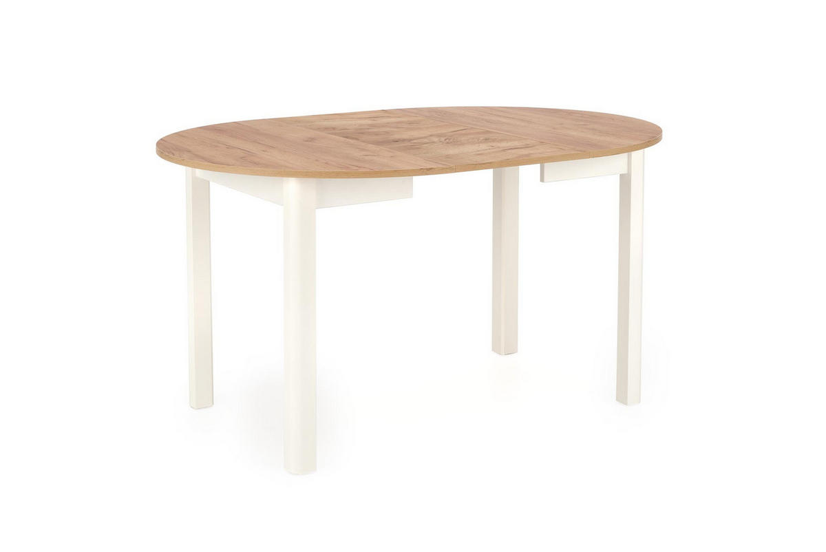ESSTISCH rund Eiche Gold - Weiß ausziehbar - Eichefarben/Weiß, Holzwerkstoff (102/102/76cm) - designimpex