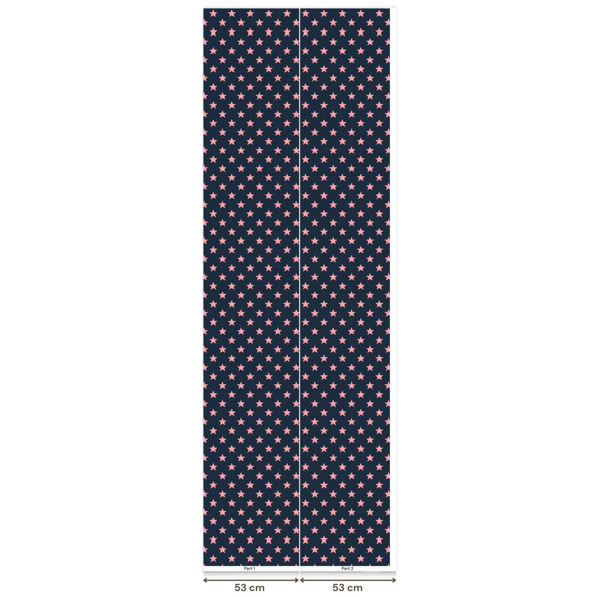 KINDERTAPETE - Muster - Sterne - Rosa - 100x280 cm - Anthrazit, Papier (100/280cm) - OnlyWow
