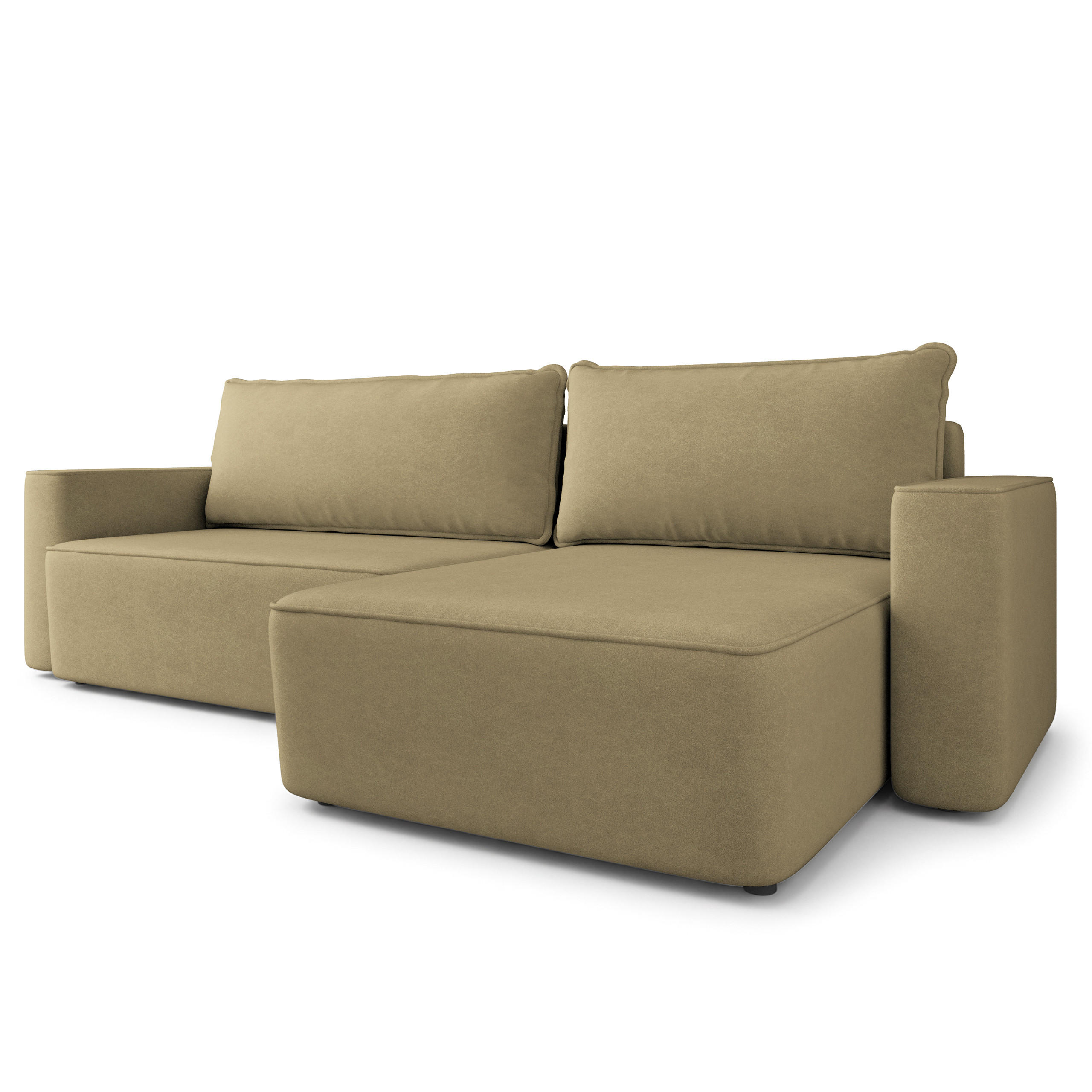 ECKSOFA BELARO CL Senfgelb Samtstoff mit Schlaffunktion - Currygelb, Holzwerkstoff/Textil (280/162cm) - MASSENO
