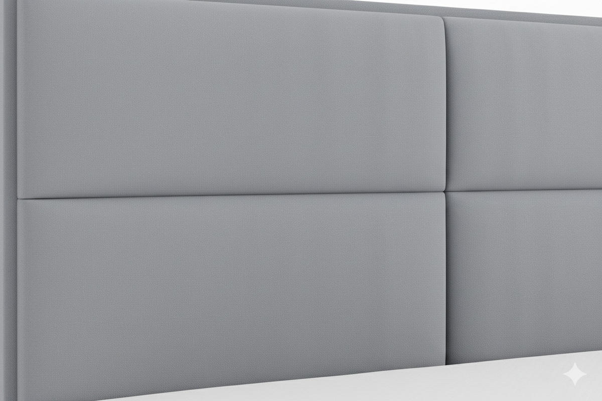 BOXSPRINGBETT AURORA mit Topper und Bettkasten, Silberfarben, 140x200 cm - Silberfarben, Textil (140/200cm) - KS Home Concept