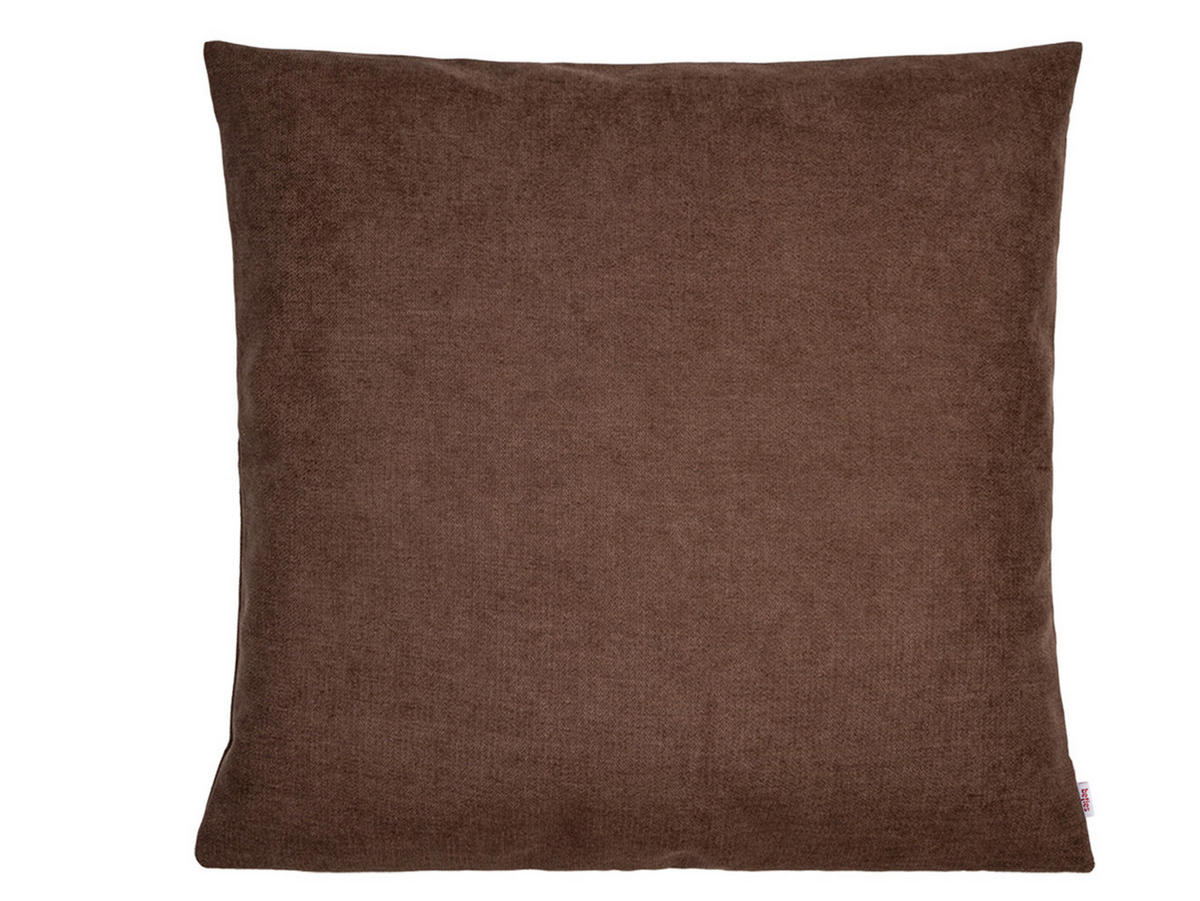 KISSENHÜLLE FarbTon Chenille-Haptik kaffee-braun 60/60 cm - Braun, Textil (60/60cm) - beties Heimtextil