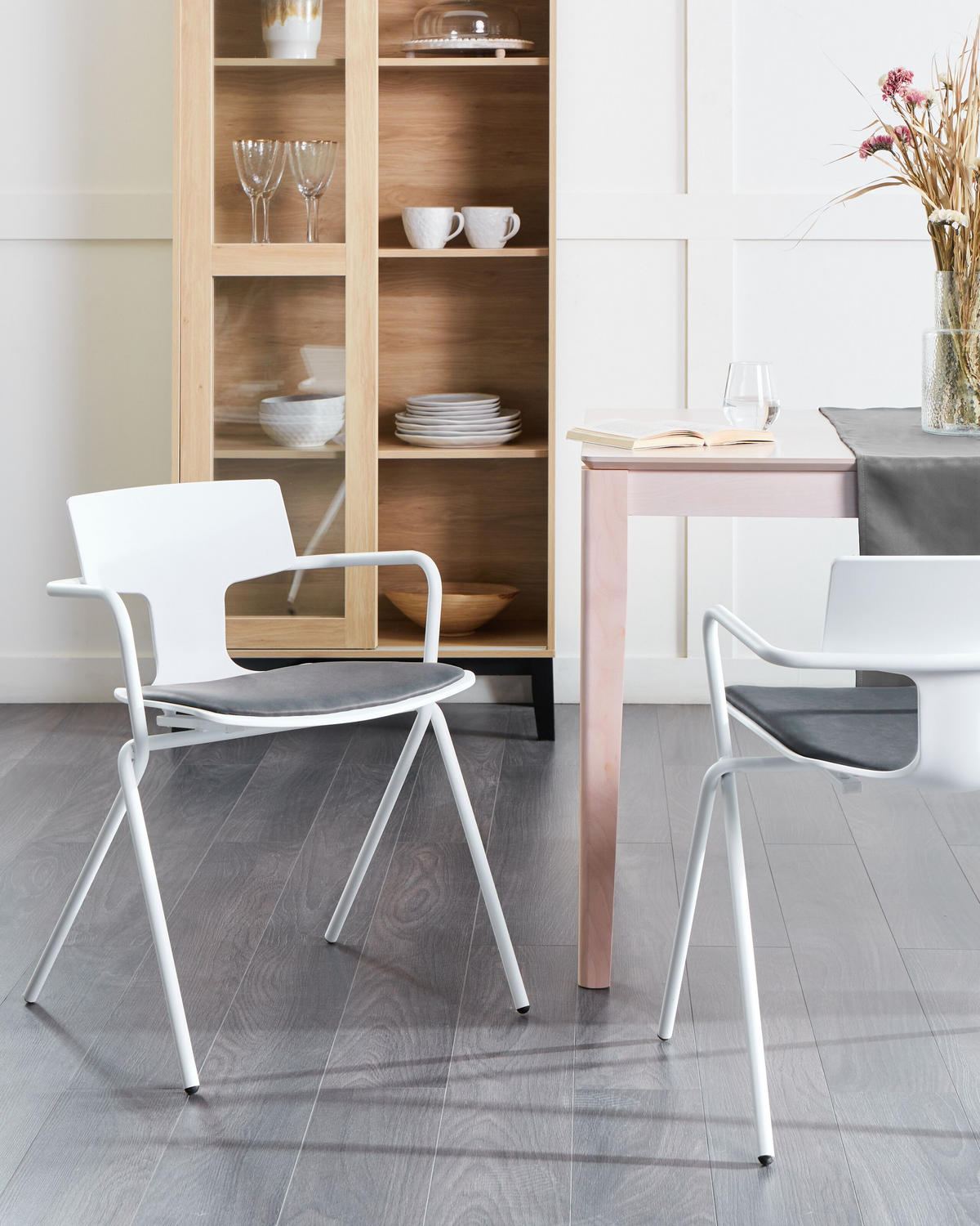 ESSZIMMERSTUHL 2er-Set Weiß Manson - Schwarz/Weiß, Kunststoff (54/70/50cm) - Beliani