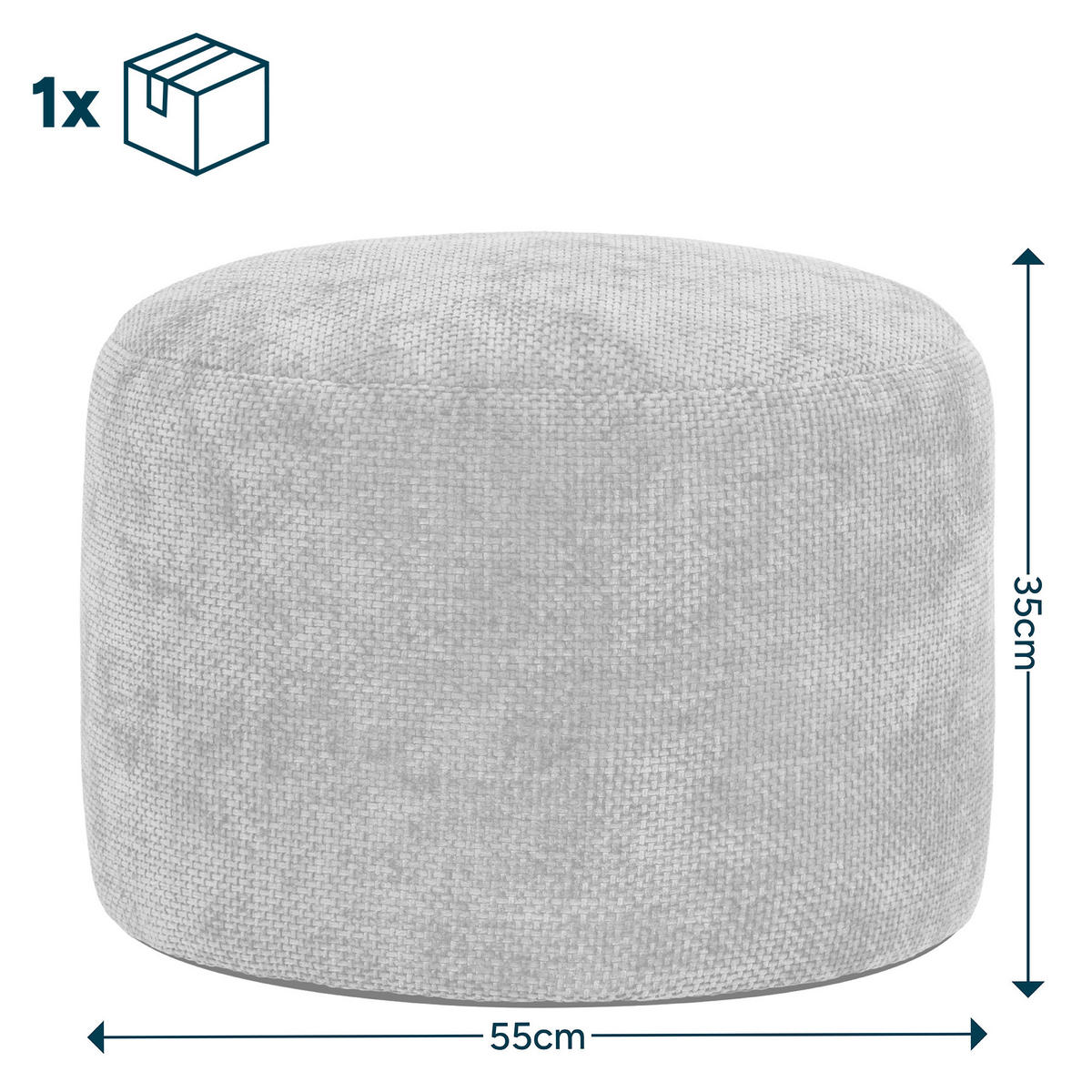 POUF aus Chenille Milano - Gelb, Textil (55/35/55cm) - icon