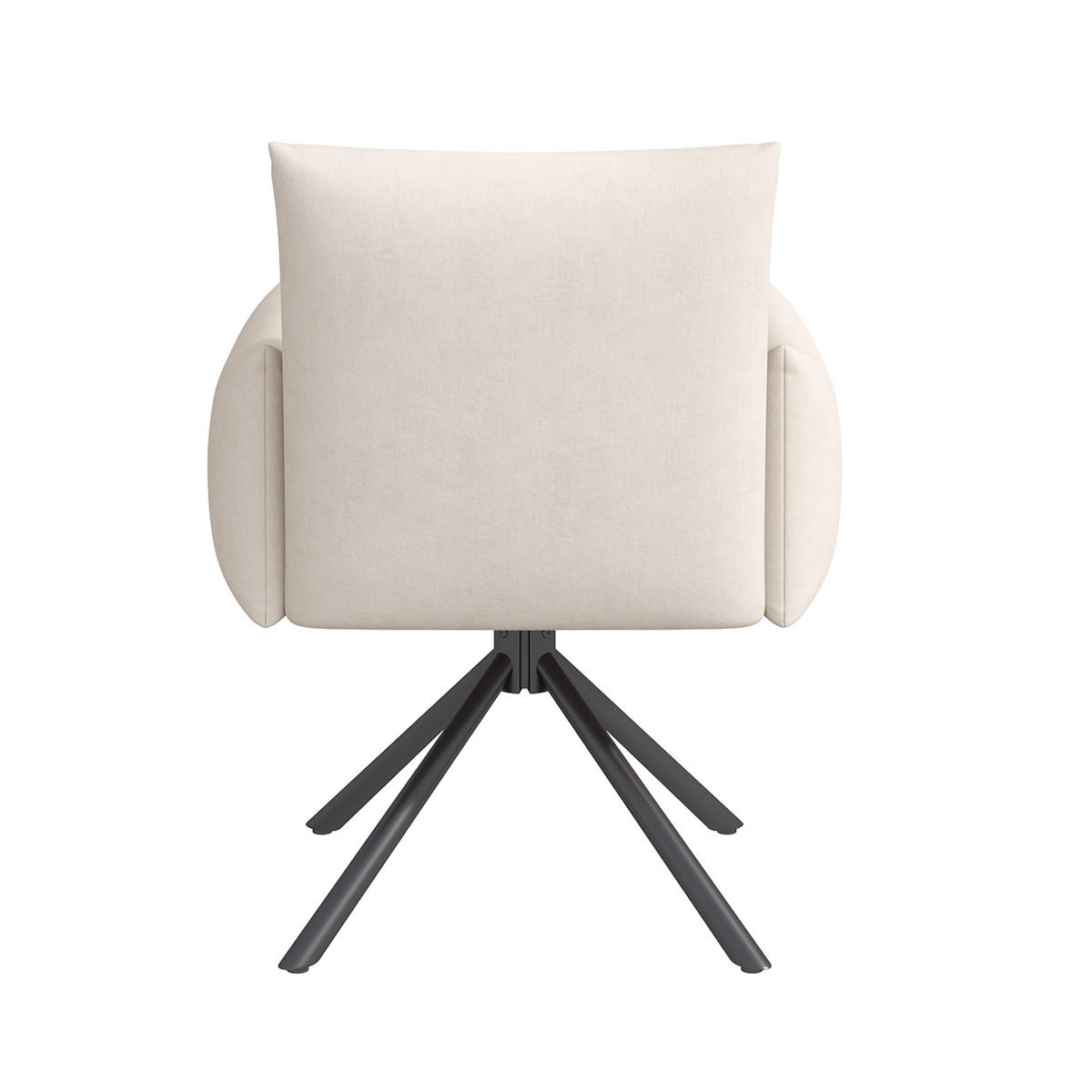 JÍDELNÍ ŽIDLE sada 2 ks, otočné s područkami, sametové čalounění, kovová podnož - béžová, textil (60/88/60cm) - Urban Meuble