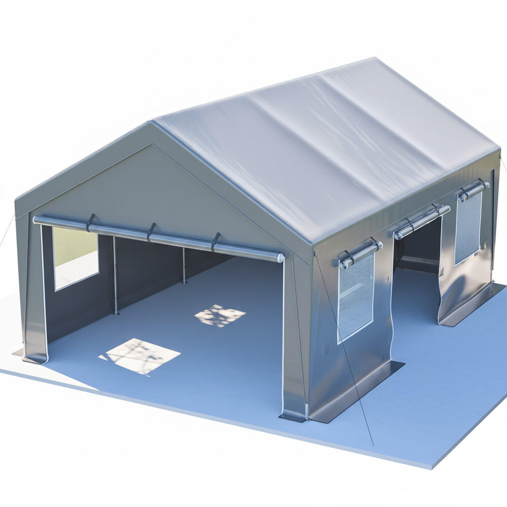 ZELTGARAGE Allwetter-Garage Grau 6 x 4 x 3 m - Grau, Metall (396/300/611cm) - ComfortXL