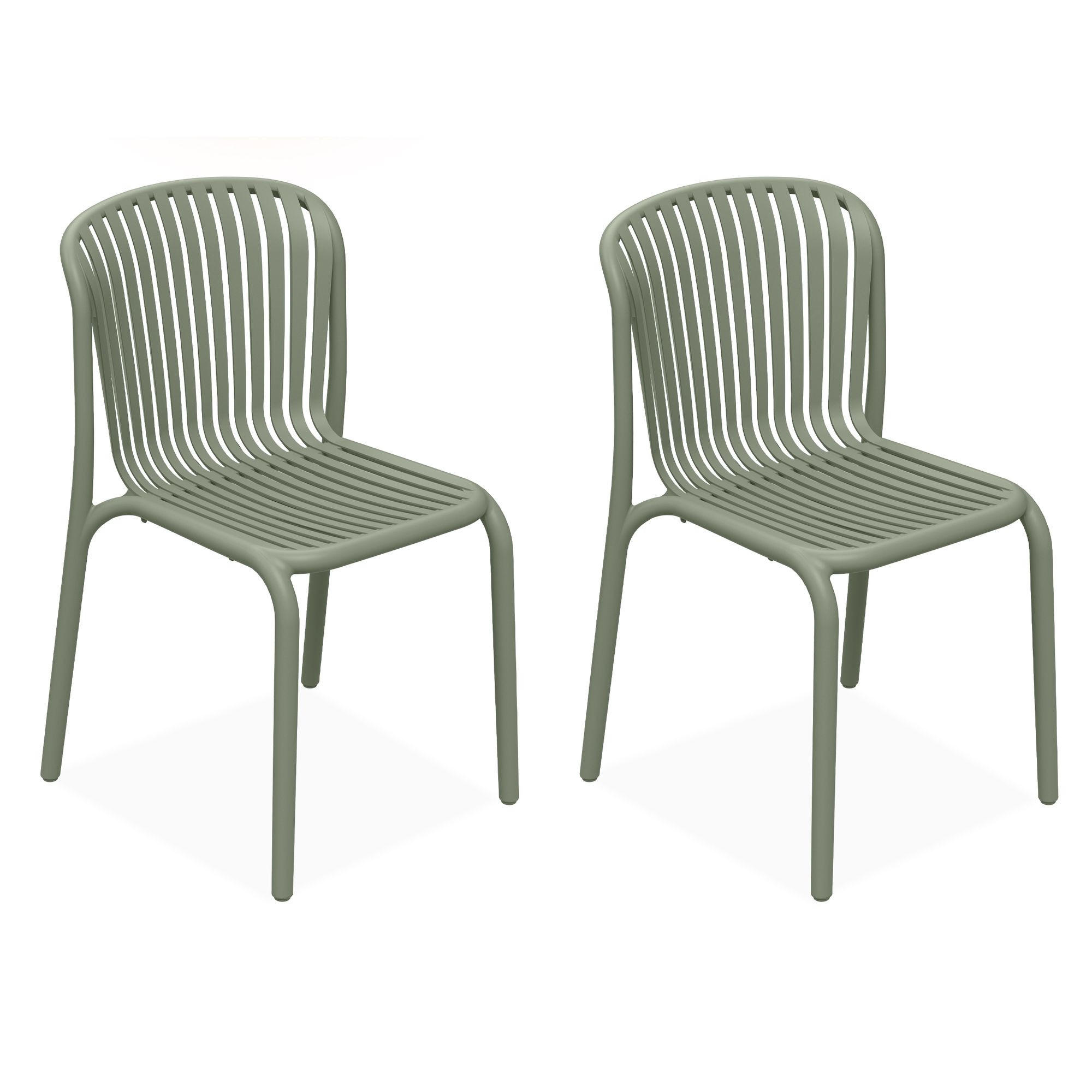 GARTENSTUHL FICCARI 2-er Set, Olive - Olivgrün, Kunststoff (52/82.5/53cm) - KONSIMO®