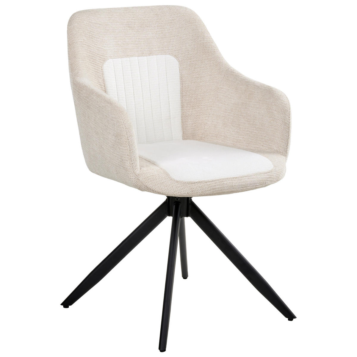 JÍDELNÍ ŽIDLE 2 ks sada otočná Látka Světle béžová Likely - béžová, textil (56/85/71cm) - Beliani