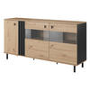 SIDEBOARD MADDALENA 165/83/40 cm mit 3 Türen Anthrazit - Anthrazit/Eiche Artisan, Holzwerkstoff (165/83/40cm) - MASSENO