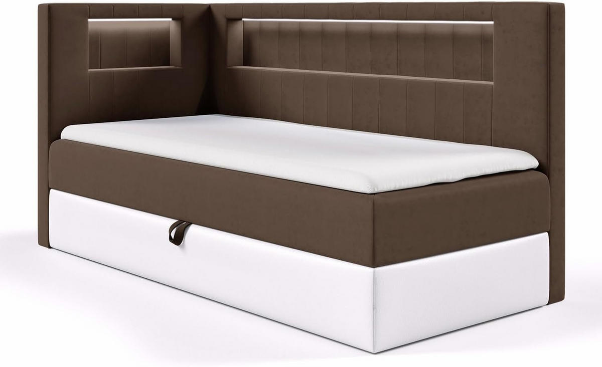 KINDERBETT GARETH 3 - Braun/Weiß, Holzwerkstoff (113/212cm) - Meblini