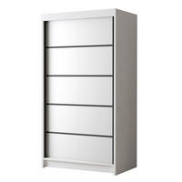 SCHWEBETÜRENSCHRANK Letto IV - 100 cm - Weiß, Holzwerkstoff/Metall (100/200/58cm) - Sofnet