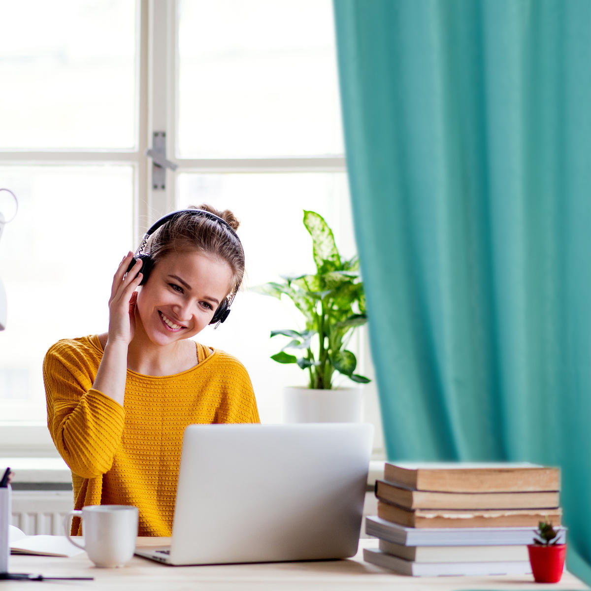 2XZÁVESY - tyrkysová, kov/textil (135/245/0.5cm) - Relaxdays